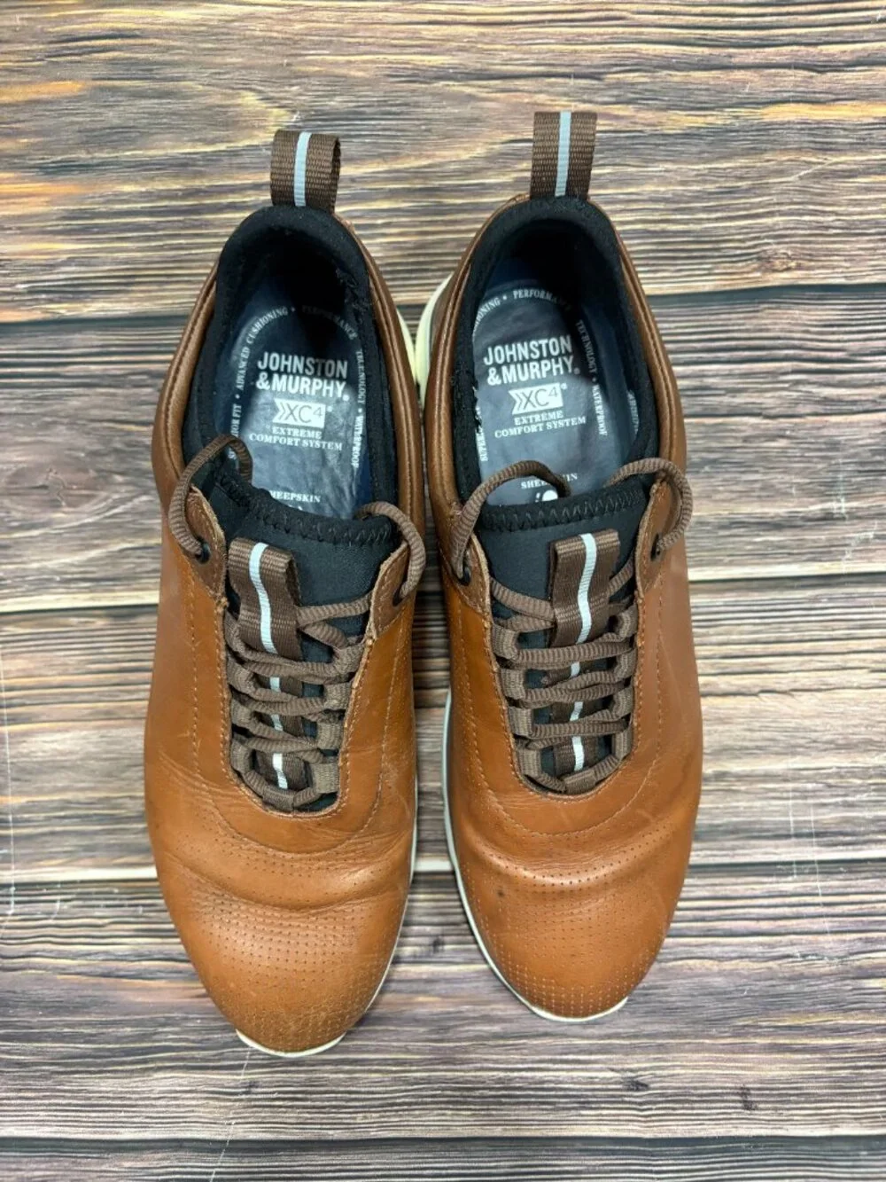 Johnston‎ & Murphy XC4 U Throat Men's Brown Leather Shoes Size 9.5